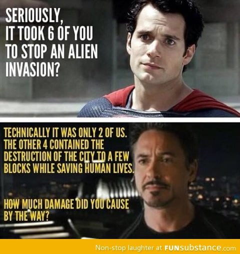 Tony's response for that joke about the alien invasion