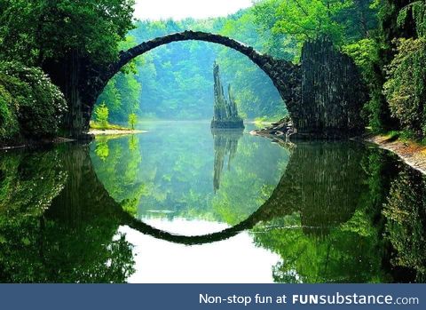 Rakotzbrücke also known as "The Devil's bridge" in Germany's Kromlauer Park