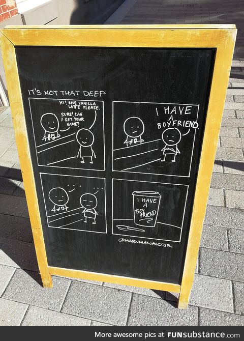 This coffee shop at Temple U has got a skilled cartoonist