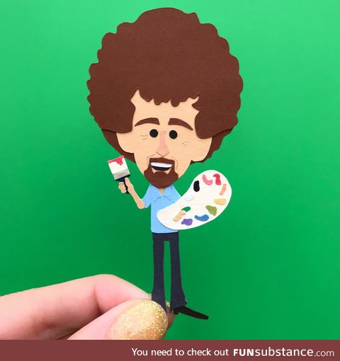 I made a teeny tiny paper Bob Ross