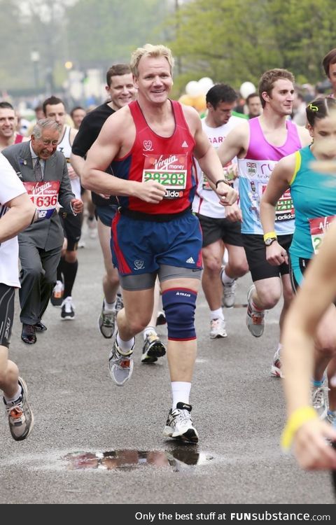 Gordon Ramsay running the London Marathon