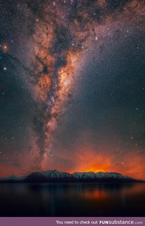 The Milkyway above Lake Huron in New Zealand