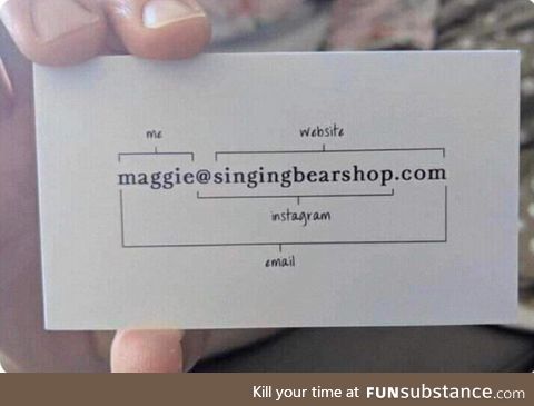 This business card and it's layout