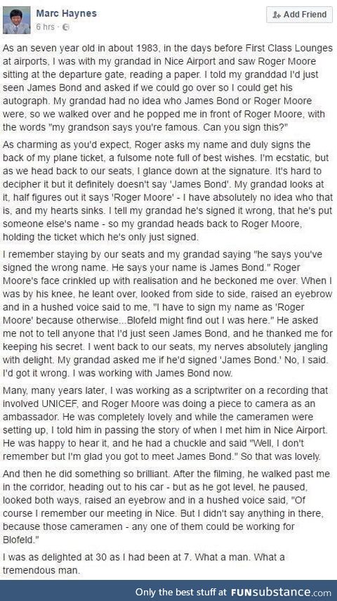 Roger Moore... What a man. (worth reading)