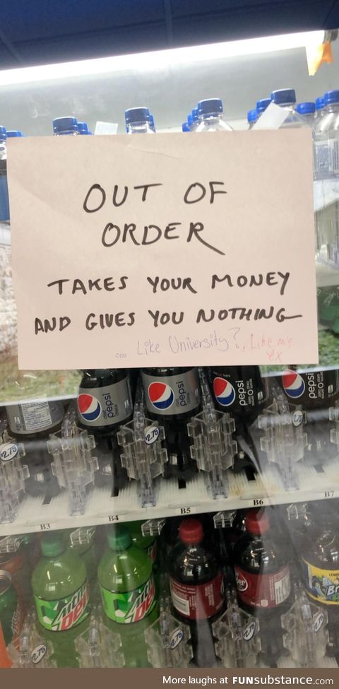 Found on one of my universities vending machines