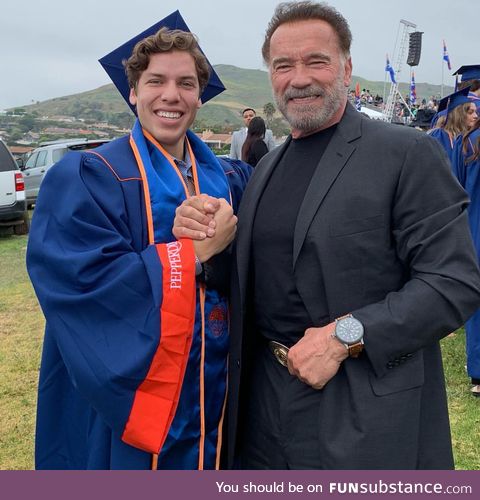 Arnold Schwarzenegger's son Joseph graduated from Pepperdine university!