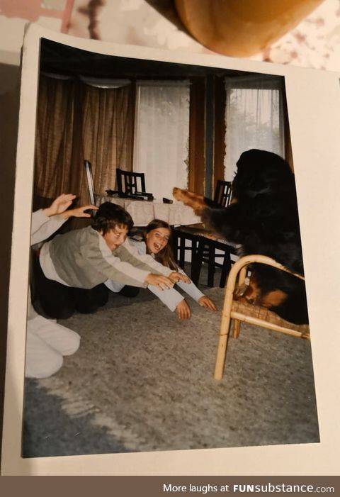 I found an old picture of us praising the dog