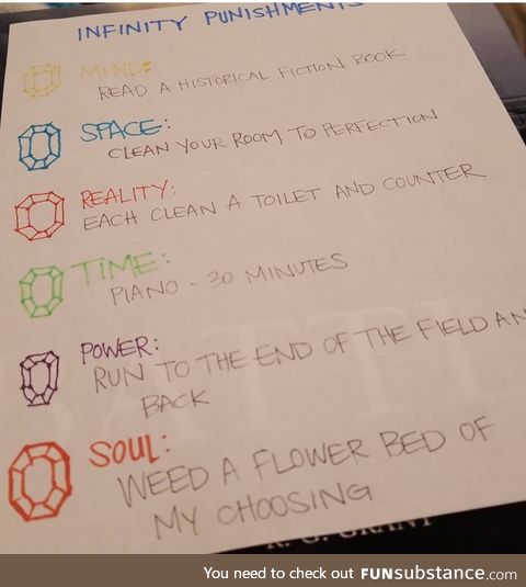 My kids spoiled Endgame. They received chores based on the infinity stones