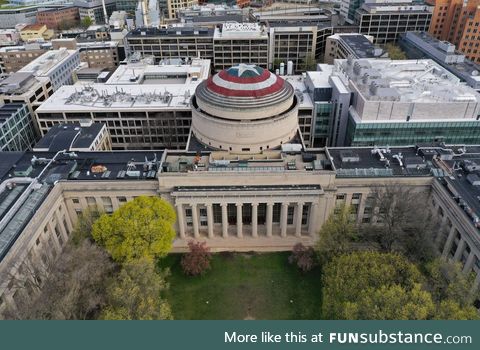 A group of MIT pranksters transformed the school’s Great Dome Saturday night into this
