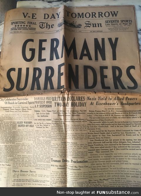 This WWII newspaper from 1945 found in my grandparent’s attic