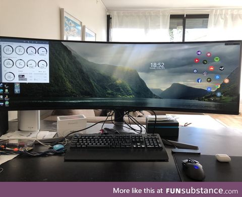 Why use two monitors when you can have one big one?