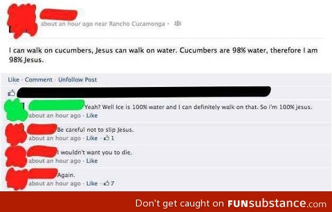 Cucumbers are 98% water