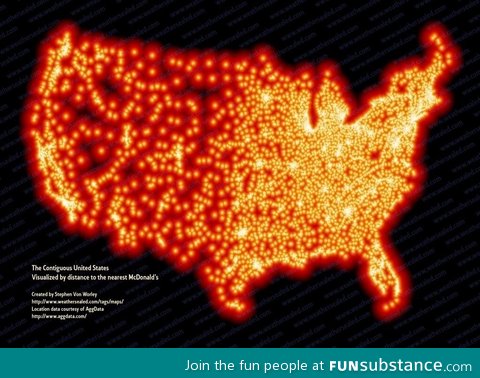 The map of every mcdonalds in the USA looks like a verizon commercial