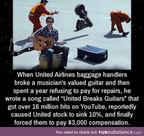 United breaks guitars