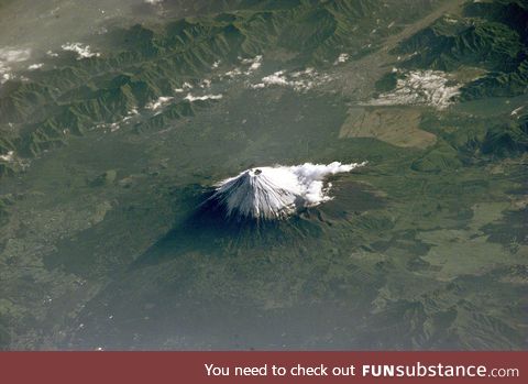 The Mount Fuji seen from the International Space Station