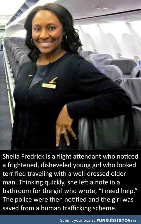 A heroic airline stewardess