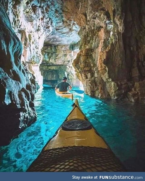 Floating through The Blue Caves of Istria, Croatia