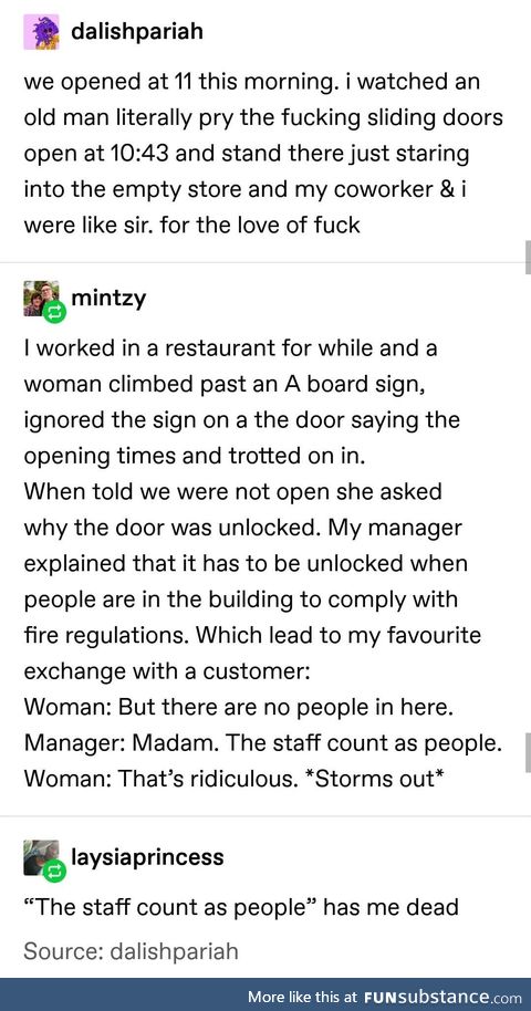 Staff are people too!