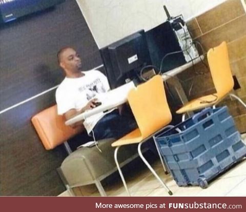 He took McDonald's free WiFi to another level