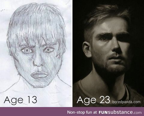 10 years difference for an artist doing the 'draw this again' challenge