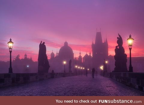 Prague at sunset