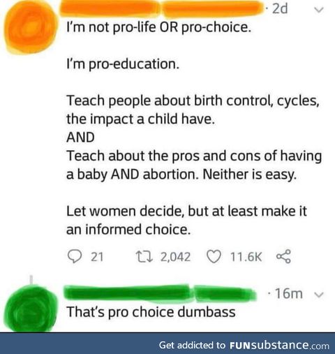 That's pro-choice