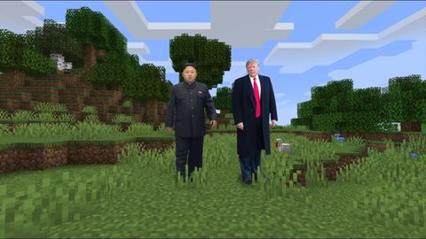 Donald and Kim play some Minecraft