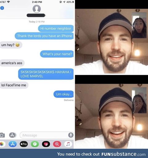 This girl got captain America as her Textdoor neighbor. I got people who never responded