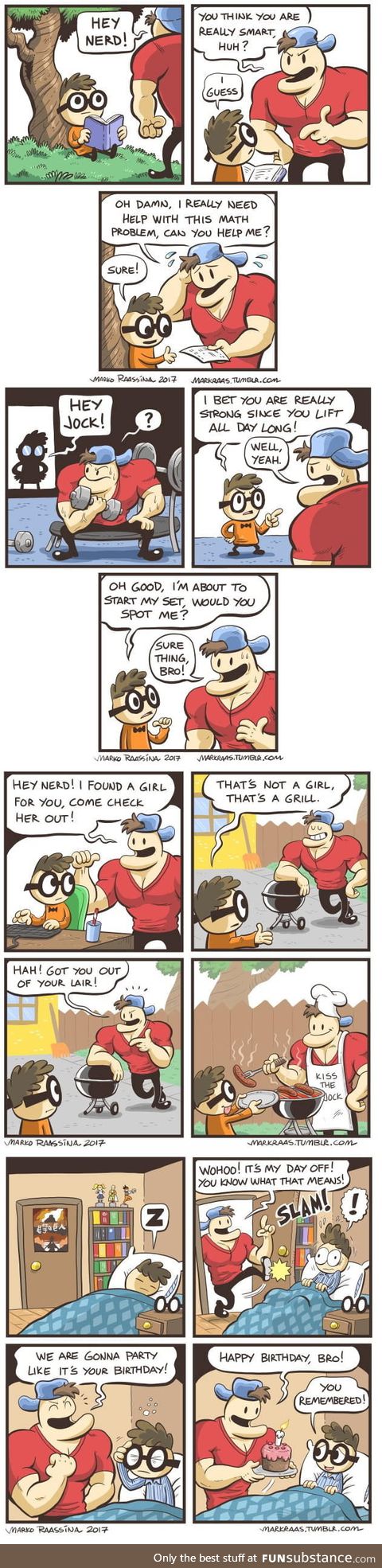 Wholesome nerd and jock