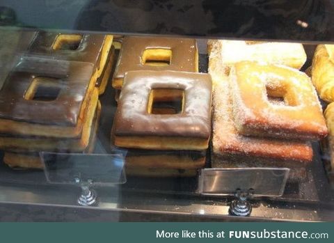 Square donuts have 27% more donut per donut, and take up roughly the same space as a