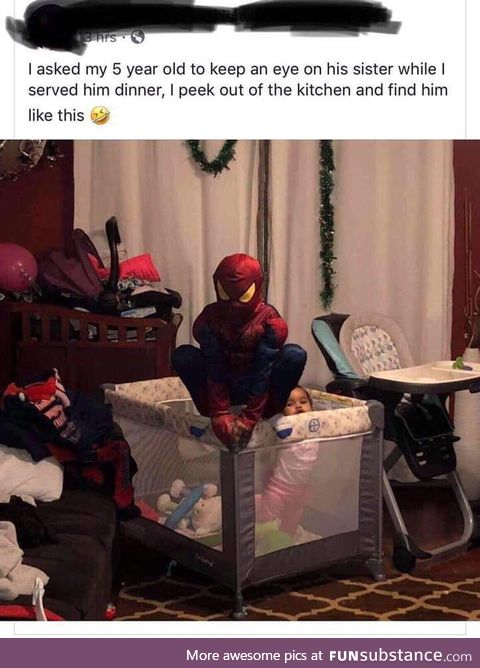 Spider-Man, protecter of his sister!