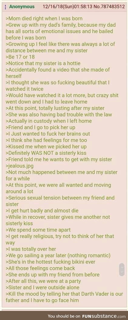 Anon has feelings for his sister