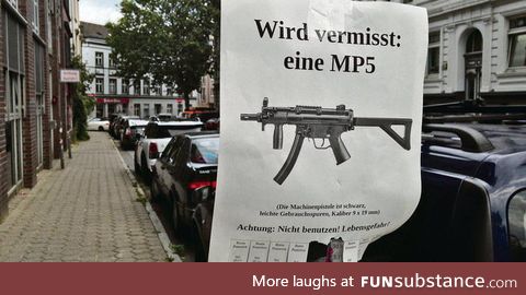 Police in Germany lost a submachine gun