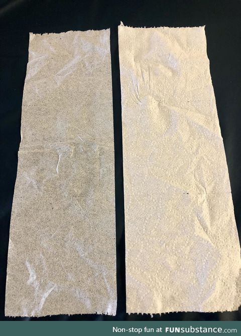 The toilet paper on all regular employee floors versus the one floor of executive offices