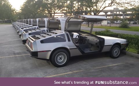 Lined up all the DeLoreans at work a few nights ago to take some photos...Thought this