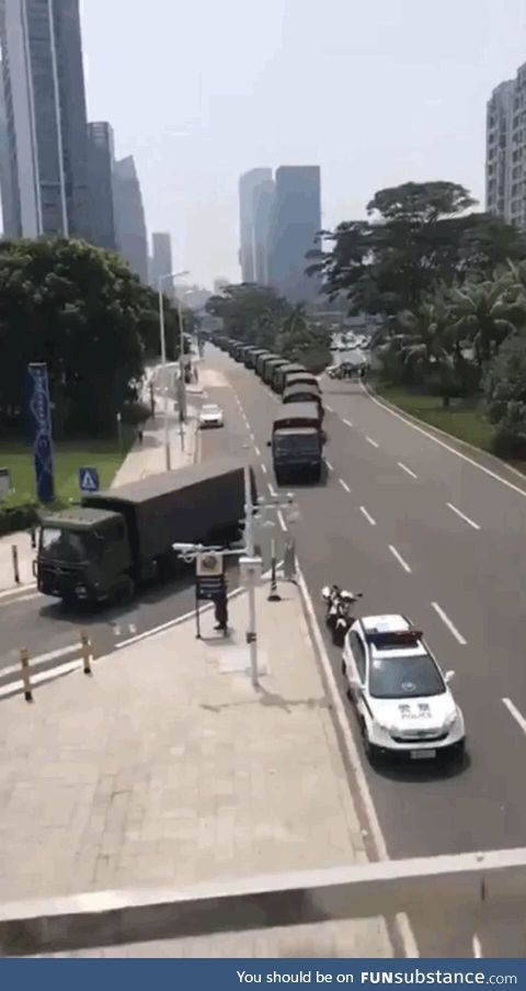 Just the Chinese army mobilizing around Hong Kong... Nothing to see here, avert your