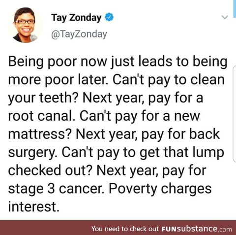 Being Poor adds up and charges interest