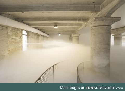 By creating an indoor temperature inversion and carefully controlling humidity, a climate