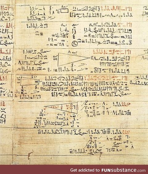 Rhind Mathematical Papyrus, Egypt 15th c. BCE. Textbook, used by scribes to learn to