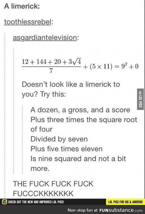 A maths limerick!