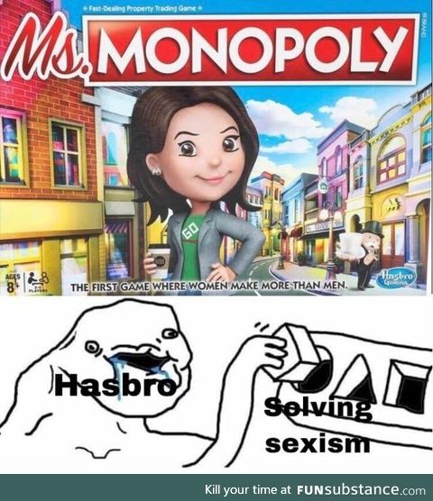 Hasbro thinks women need a head start to be equal to men because they are inferior