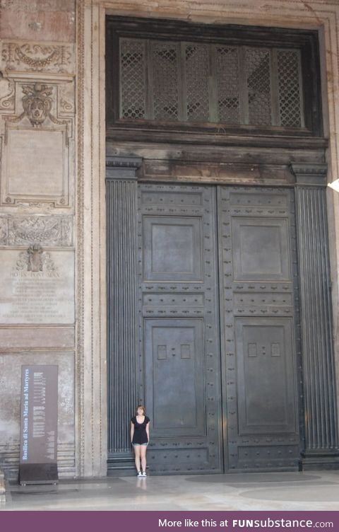 The oldest door still in use in Rome. Cast in bronze for emperor Hadrian'