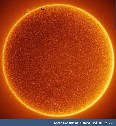 The ISS in front of the Sun