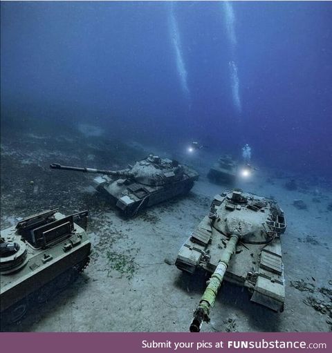 Tank wreckage under the Red Sea
