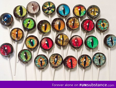 Dinosaur eye lollipops