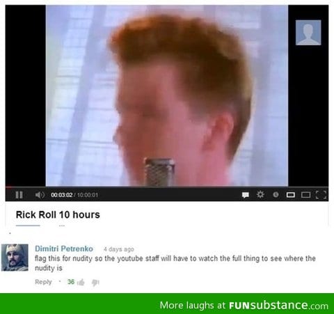 Rick rolling the youtube staff