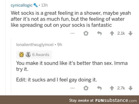 Wet socks can't prevent the gay