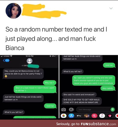 You suck Bianca
