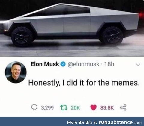 Elon Musk beeing Elon Musk.. Genius