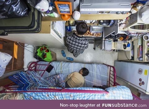 Life in a 60 square foot apartment flat in Hong Kong